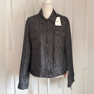 NWT THEORY Trucker Jacket, Navy Multi, Herring Melange, Medium